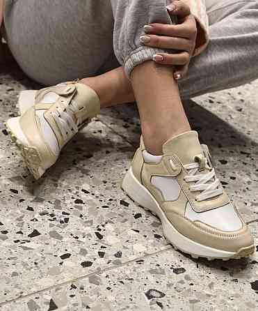 EMELI Кросівки жіночі EMELI 055/51 білі/бежеві (весна-осінь, шкіра натуральна) (5021) Коломыя