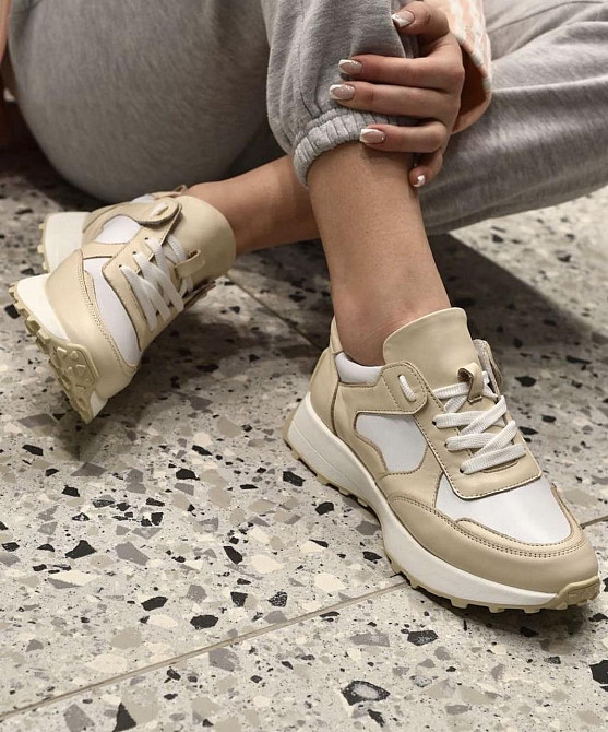 EMELI Кросівки жіночі EMELI 055/51 білі/бежеві (весна-осінь, шкіра натуральна) (5021) Коломыя - изображение 1