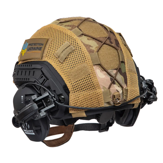 Тактичний шолом Fast Helmet NIJ IIIA + навушники Walkers Razor Slim + чебурашки + кавер (M) Вінниця