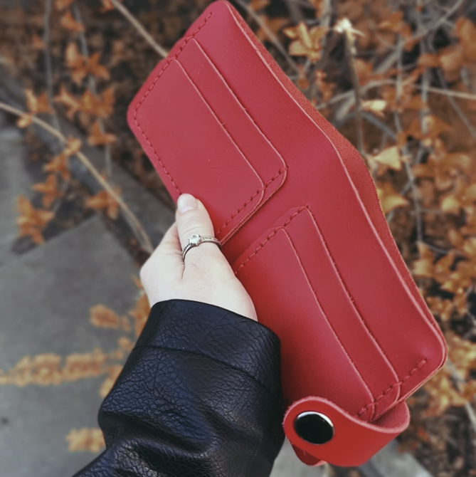 Гаманець шкіряний жіночий Червоний Біфолд маленький, стильний, модний, з відділеннями для карт та купюрMasterSem Київ - фото 6
