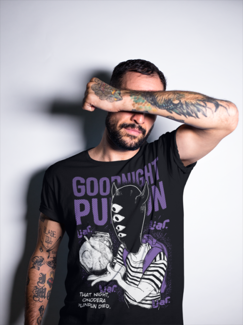 Футболка для хлопчика з аніме принтом Добраніч, Пунпун оверсайз (зріст від 165 до 180) Чорний AnimeJ0195m Дніпро - фото 6