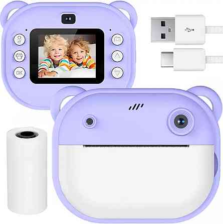 Детский фотоаппарат моментальной печати + рулон термобумаги,Фиолетовый SBR Киев