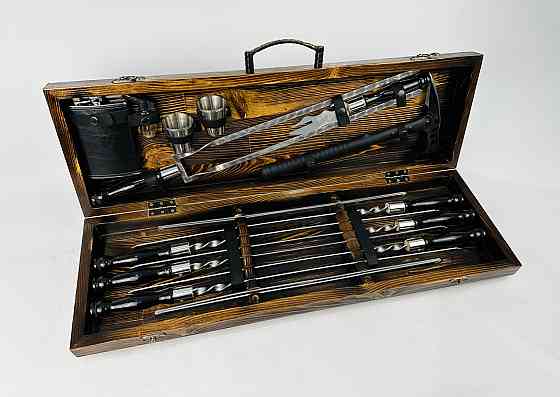 Подарунковий набір шампурів у дерев'яному кейсі BLACK MAX HAPPY DAYS Тернопіль