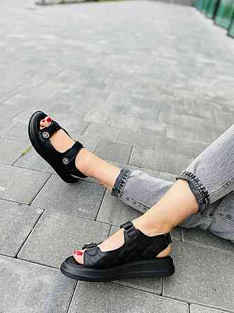 No brend Босоніжки жіночі 424/1 чорні (літо, шкіра натуральна) (5048) Коломыя