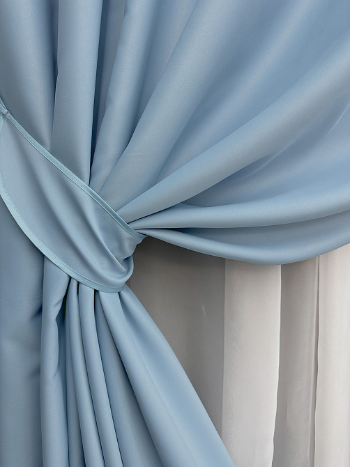 Комплект штор на люверсах VR-Textil Midnight № 1676ш 150х270 см 2 шт Блакитний (37-0199) Київ - фото 5