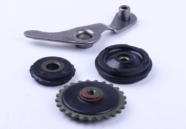 Натяжитель цепи на мопед Дельта/Альфа, к-т: ролики 3 шт., коромысло Мукачево - изображение 1