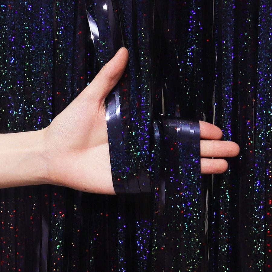 Дождик для фотозоны с голограммой для праздника 245 на 92 см черный Киев - изображение 5