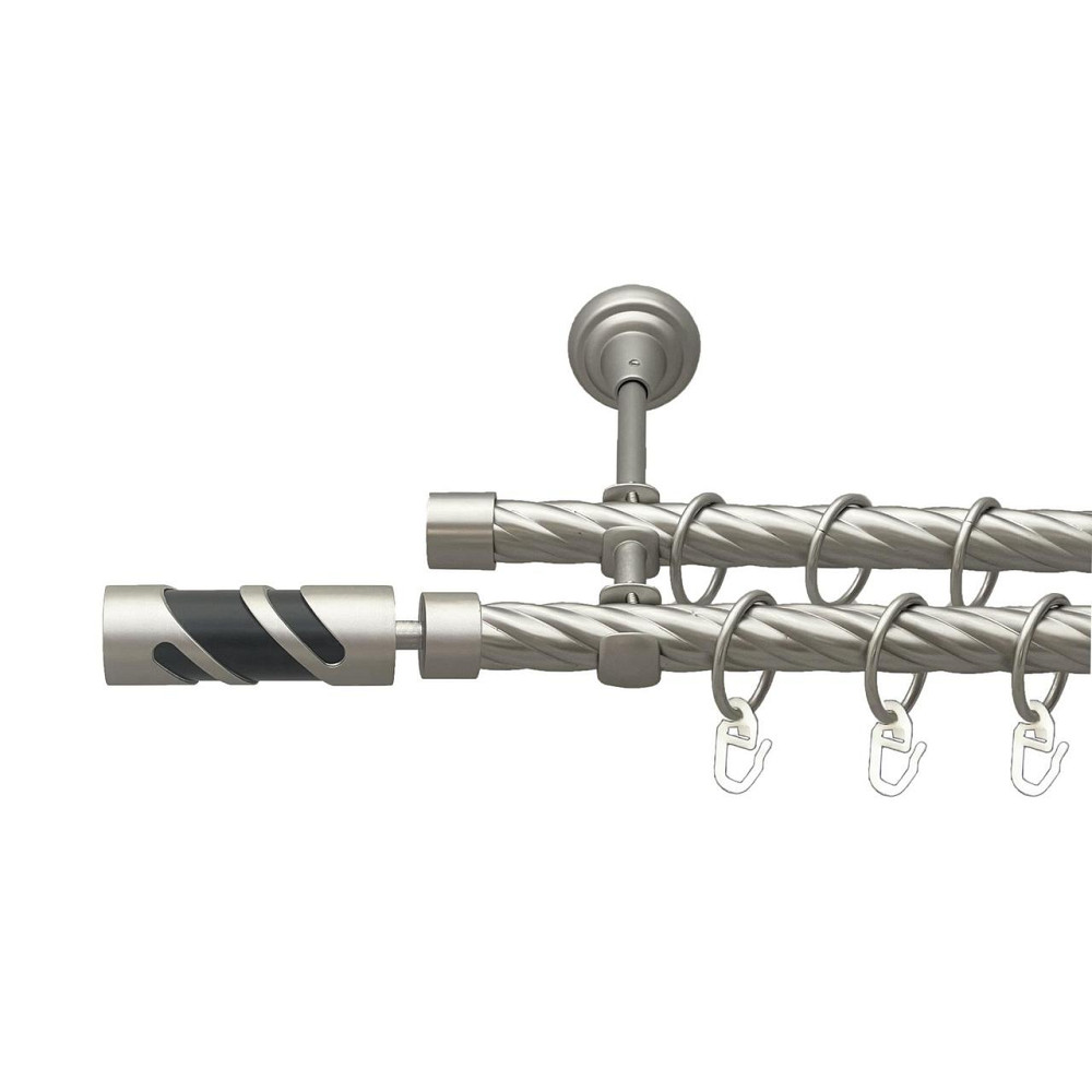 Карниз Orvit Сієна металевий дворядний відкритий скручена труба кільце металеве Сатин 19\19 мм 300 см (00-00027456) Львів - фото 1