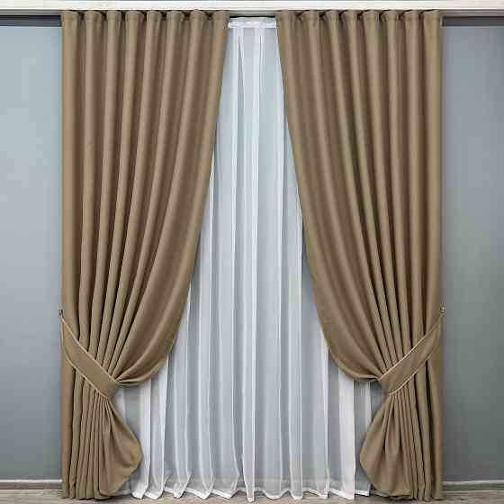 Комплект готових штор VR-Textil Bagema Rvs № 1239ш Молочний шоколад 200х270 см 2 шт (32-448) Київ