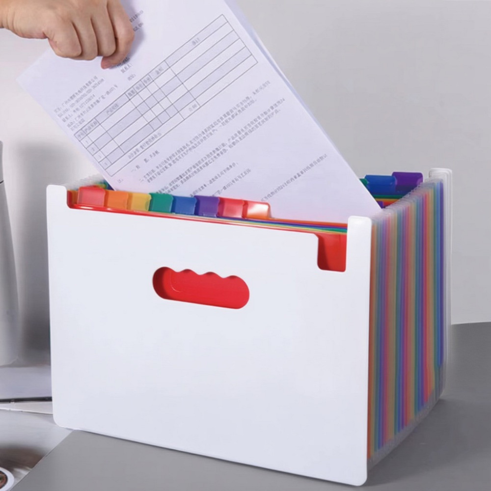 Папка-органайзер для хранения документов и файлов формат А4 на 36 отделений,,с цветными вкладками,черная 330x240x40 мм Каменец-Подольский - изображение 3