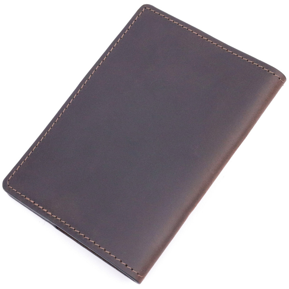 Надежная обложка на паспорт в винтажной коже Коричневая (GRANDE PELLE) Киев - изображение 6