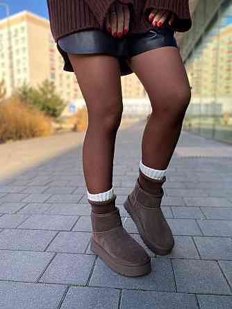 Угги жіночі HENGJI T56-7 шоколадні (зима, замша натуральна) (6010) Коломия