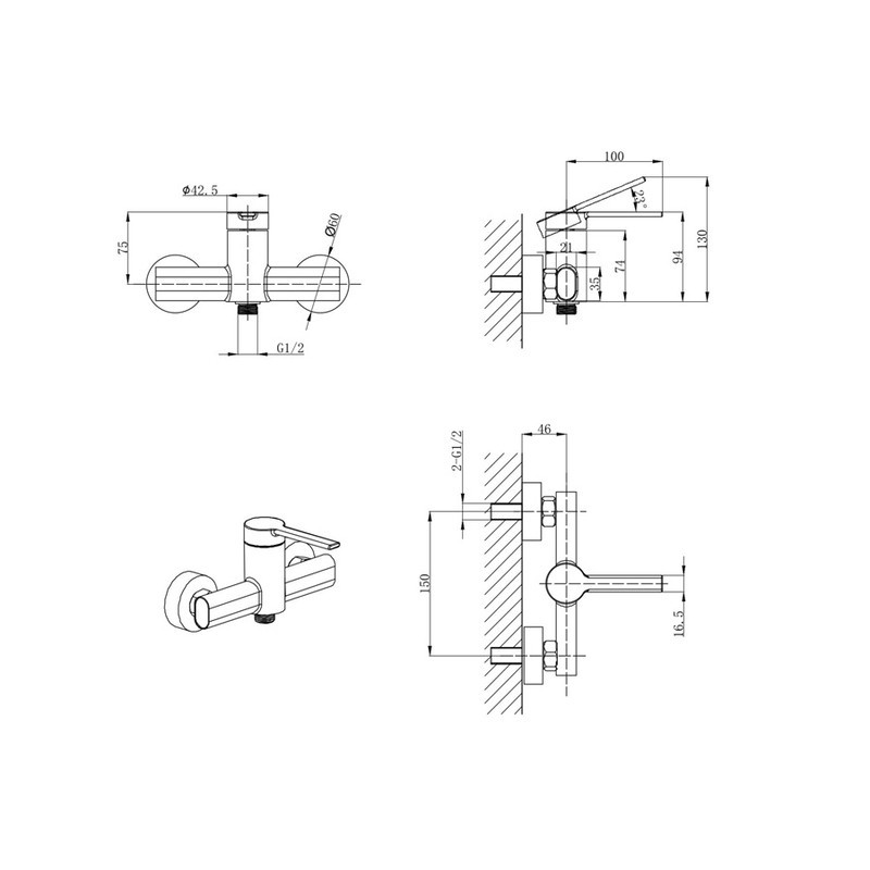 Змішувач Mixxus Lord 024 Graphite для гігієнічного душа з лійкою, колір графіт (MI7136) Харків - фото 2