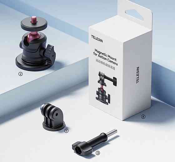 Магнітний тримач для екшн-камери GoPro DJI Insta360 Telesin S7-JBK-12 SBR Київ