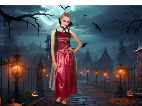 Жіноча сукня з коміром Вампір для вечірки на Хелловін розмір S 38-40 червоний Київ - фото 1