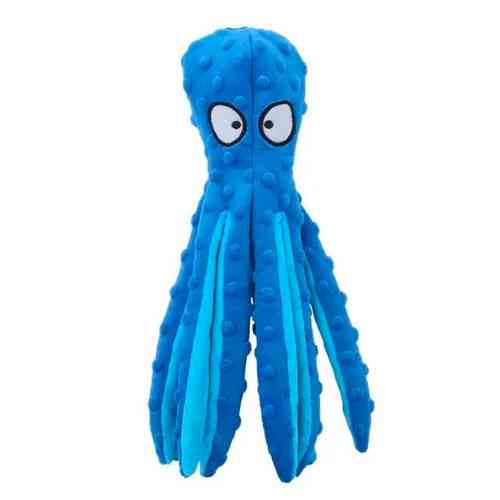 Іграшка для собак і цуценят плюшева зі свистком, восьминіг, 32 см, різнокольорова Київ