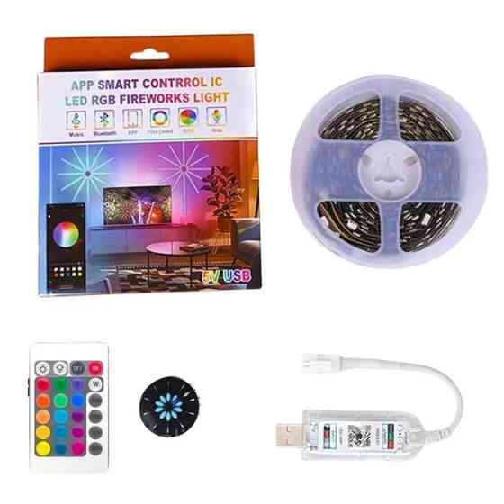 Світлодіодна USB стрічка 6060 5м з динамічними режимами Світлодіодне RGB освітлення на самоклейці з пультом DU-60 Львов