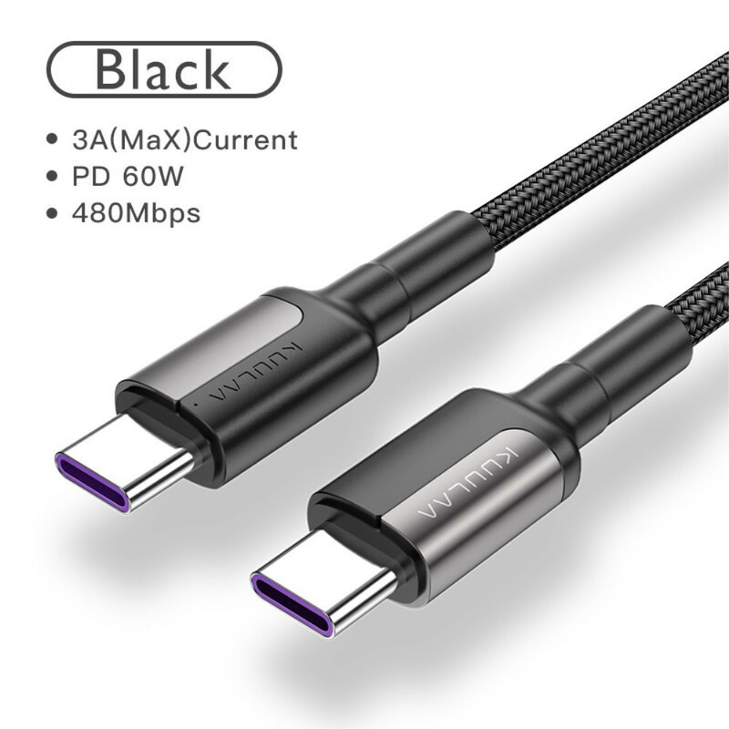 Кабель TYPE-C - TYPE-C  1м Pavareal Q28 60Вт QC3.0 шнур живлення в оплетці Київ - фото 1