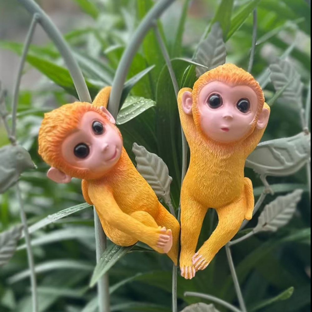 Прикраси для квіткового горщика Мавпи 16 х 10 см Садові фігурки з полістоуну 2 Одеса - фото 5