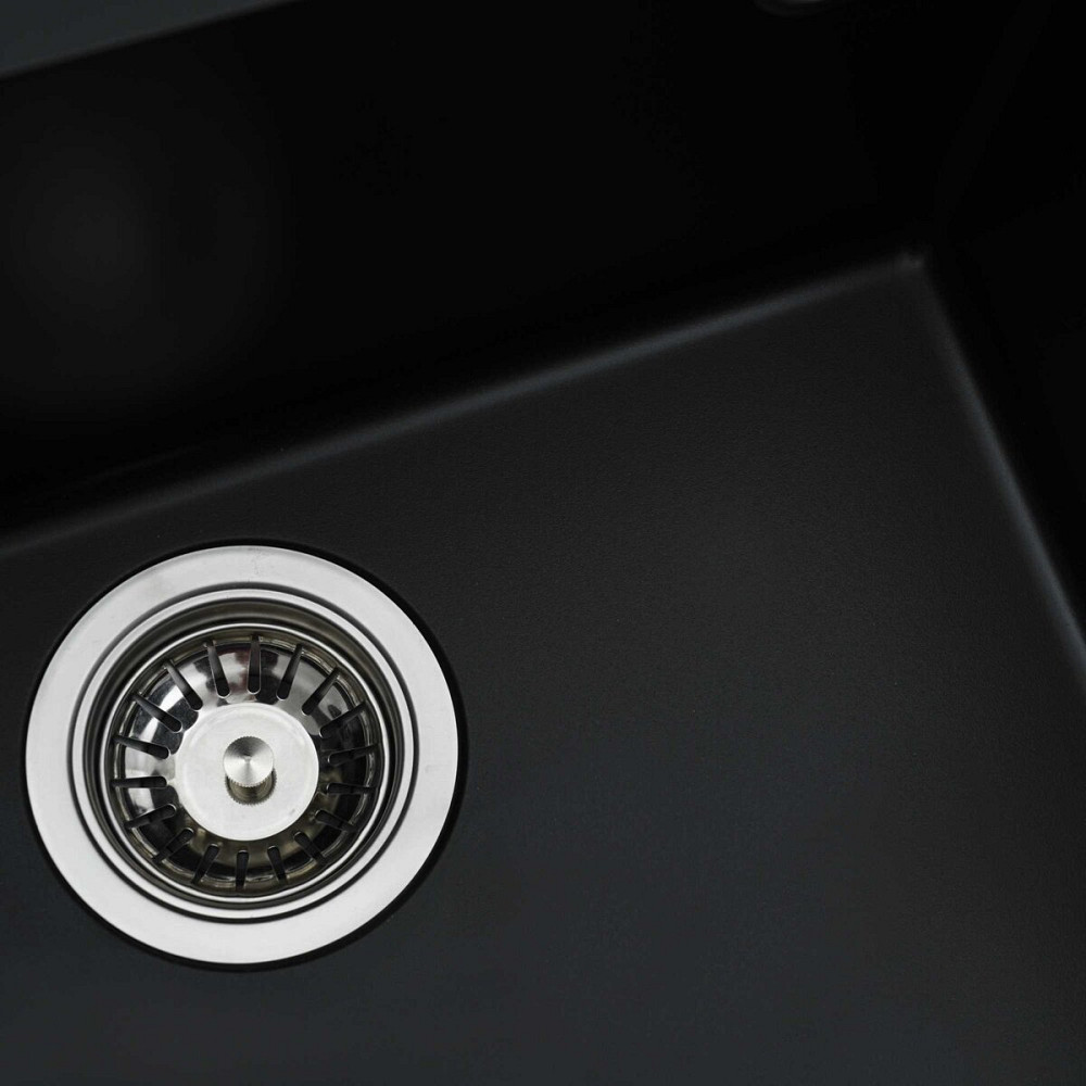 VALESO Гранітна мийка для кухні VALESO OASIS 5444 матова Чорна Киев - изображение 6