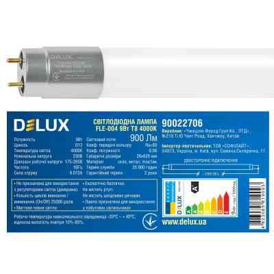 Лампочка Delux FLE-004 9 Вт 0,6м T8 4000K 230В G13 скло (90022706) Вінниця
