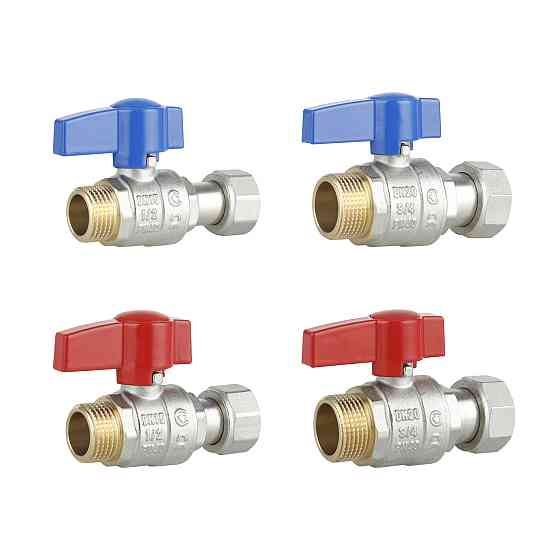 Комплект прямих кранів Thermo Alliance Standart 1/2" ВН -3/4" ВЗ з накидною гайкою для під'єднання котла TAS262RBW1520 Київ