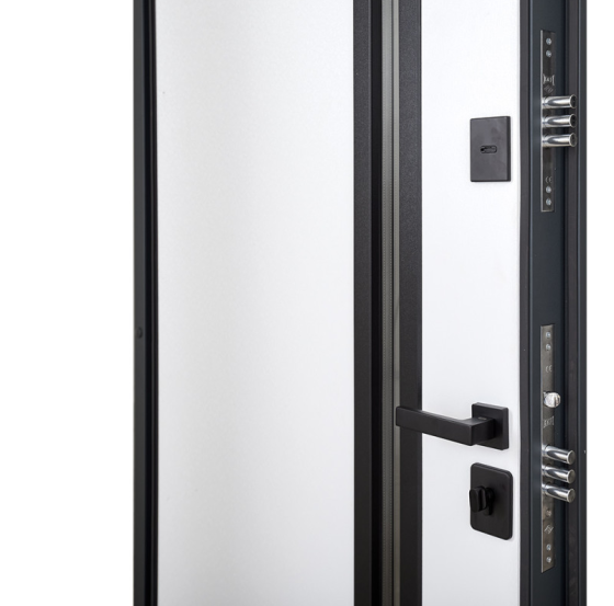 Вхідні двері Abwehr Defender Nordi Glass RAL 7021T+Vinorit Біла 860*2050 мм Стильні вхідні двері Київ