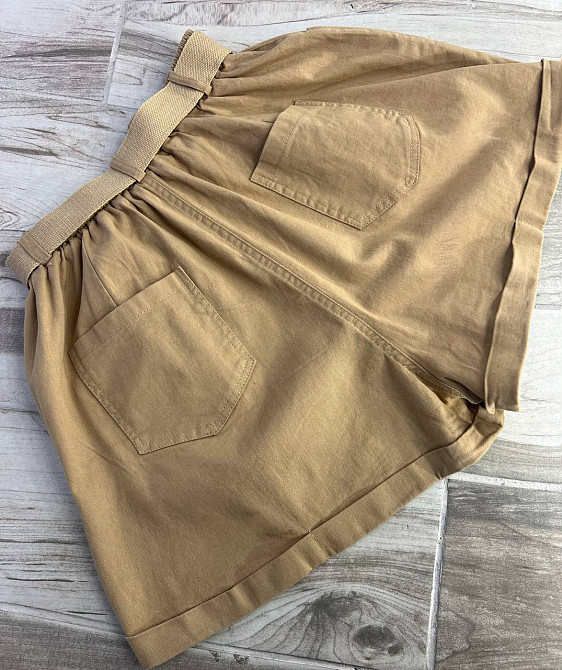 Шорты женские A-N 5701 мом на резинке с ремнем короткие бежевые, бежевый, L, L, 85 см, 112 см Киев - изображение 5