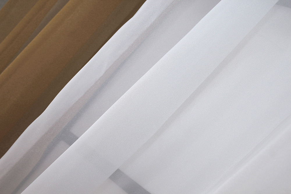 Кухонные шторы VR-Textil № 017к комбинированные с подвязками кофейный с белым 265х170 см (50-019) Киев - изображение 4