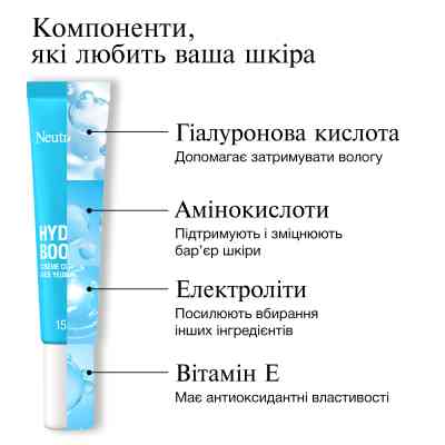 Крем для шкіри навколо очей Neutrogena Hydro Boost Пробуджувальний 15 мл (3574661352527) Вінниця