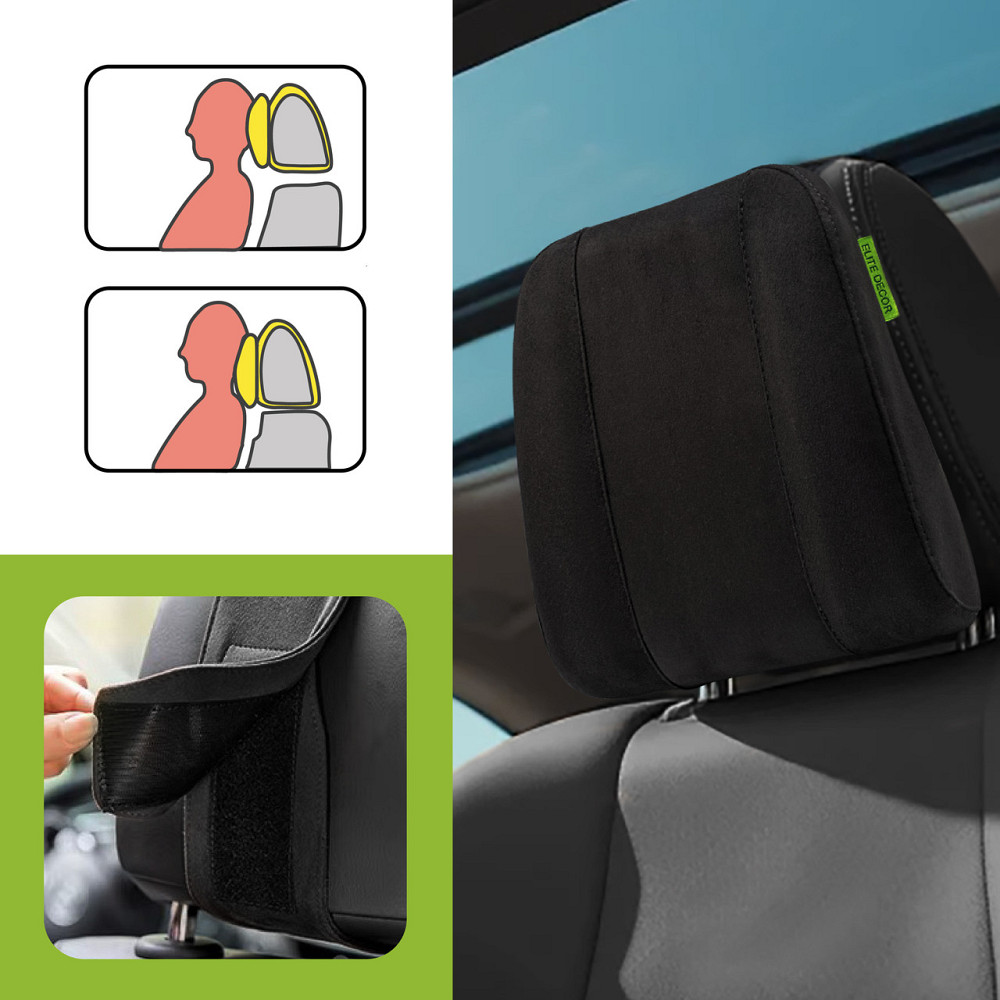 Автомобільний підголівник Comfort Trip AMF 004-4 225х245х60 з штучної замши чорний Дніпро - фото 5