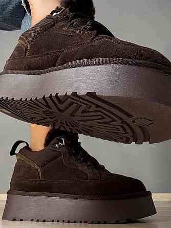 Черевики жіночі Hengji 275-4 уггі замшеві на платформі з хутром коричневі, 36, 23 см Київ