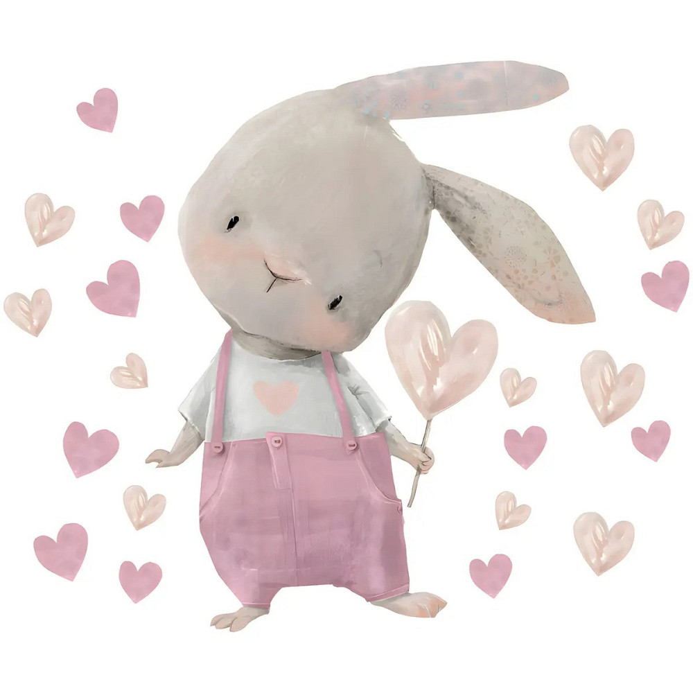 Наклейка декоративна вінілова в дитячу кімнату на стіну «Маленький зайчик» для дівчаток і хлопчиків 30х60 см Кам'янець-Подільський - фото 3