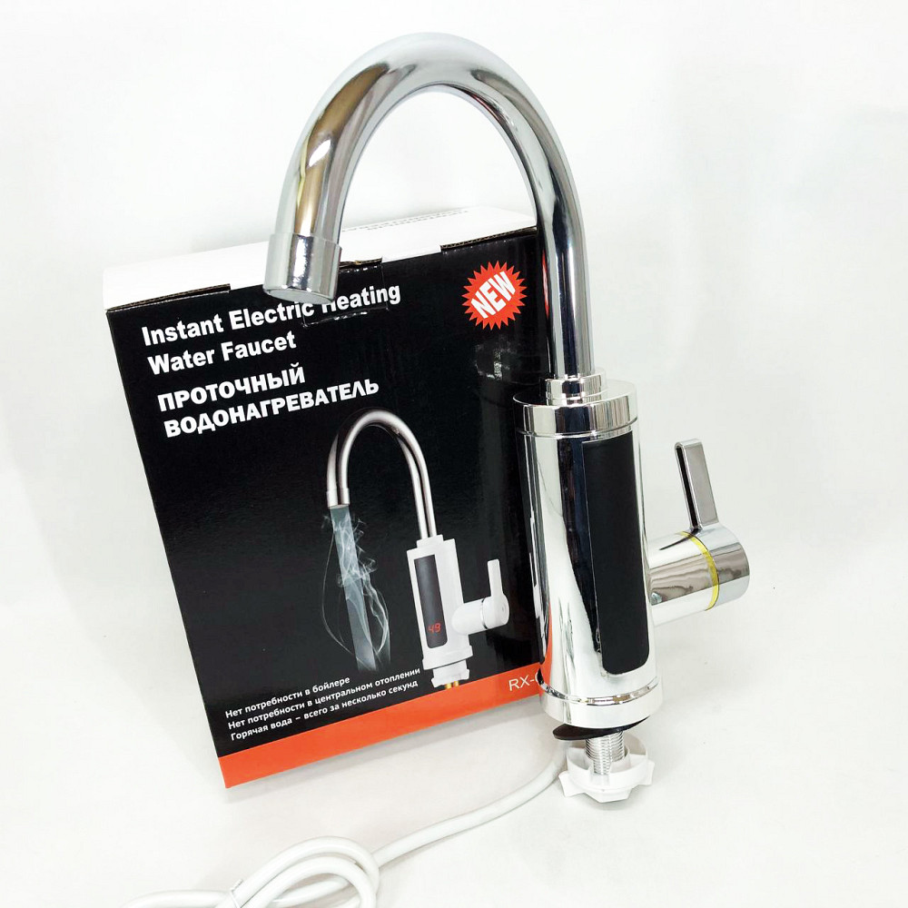 Кран змішувач з підігрівом води Delimano, Водонагрівач нижнє підключення, Побутовий кран з підігрівом ZY-87 Львів - фото 19