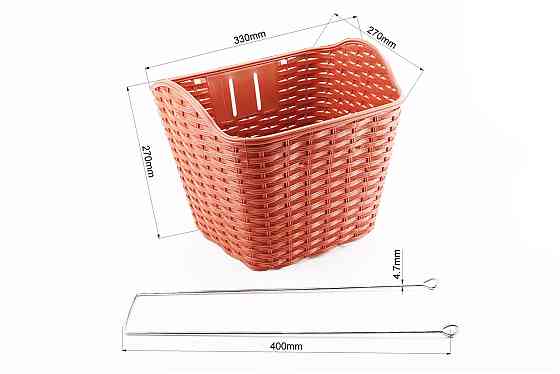 Кошик багажний передній 28" з кришкою, пластмасовий, коричневий TH-059 Київ