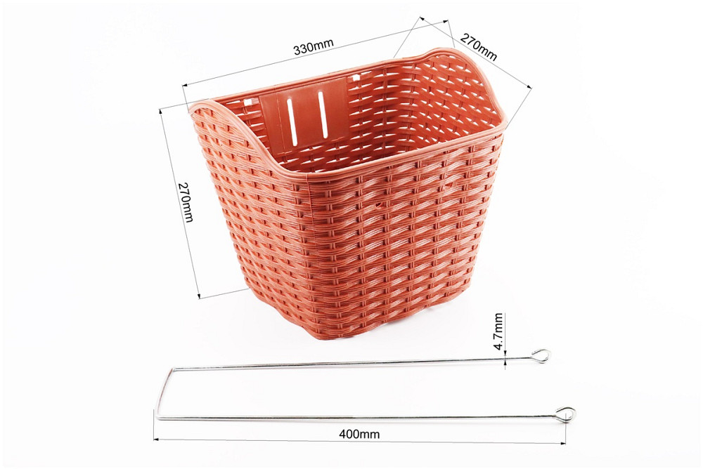 Кошик багажний передній 28" з кришкою, пластмасовий, коричневий TH-059 Київ - фото 2