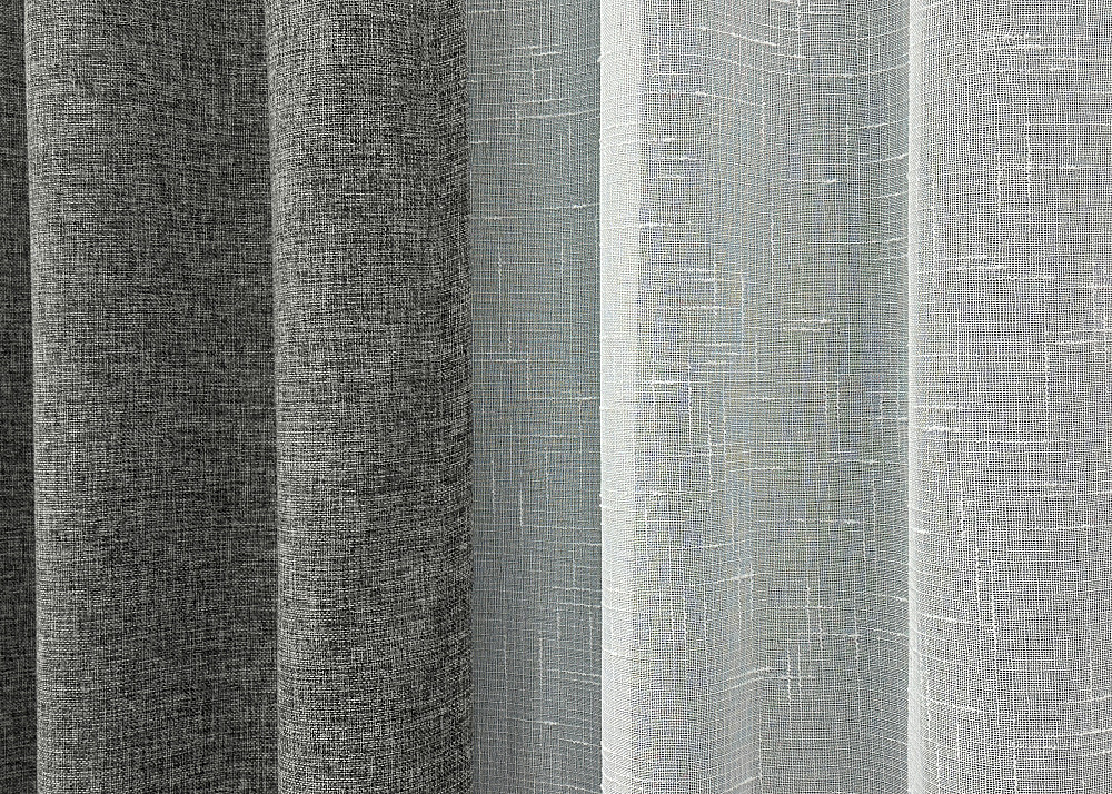 Комплект штор VR-Textil Лен Мешковина 200х270 2шт и Тюль 600х270 108ш-115т Серый с белым 71-024/7 Киев - изображение 6