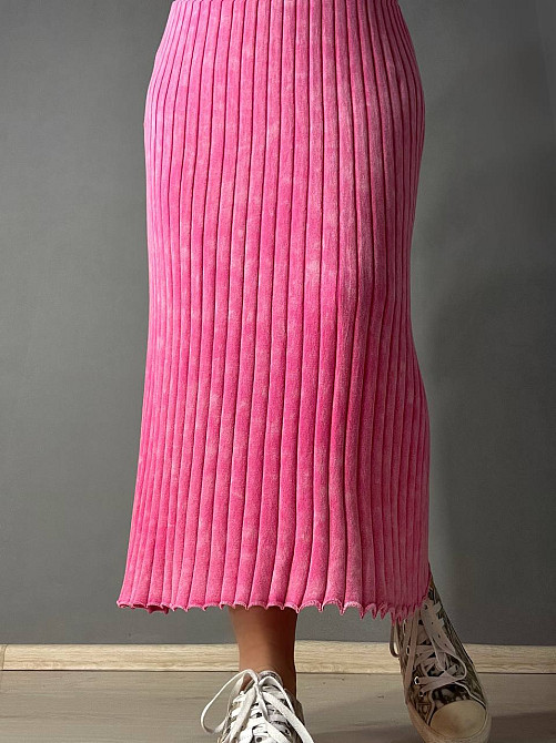 Сукня жіноча Fashion 3042 довга трапеція трикотажна в рубчик, рожевий, one size Київ - фото 8