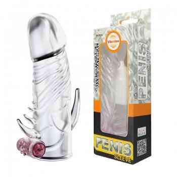 Насадка на член - Penis Sleeve With Vibration, 13 см Sex Aura Київ