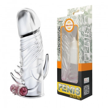 Насадка на член - Penis Sleeve With Vibration, 13 см Sex Aura Київ - фото 1