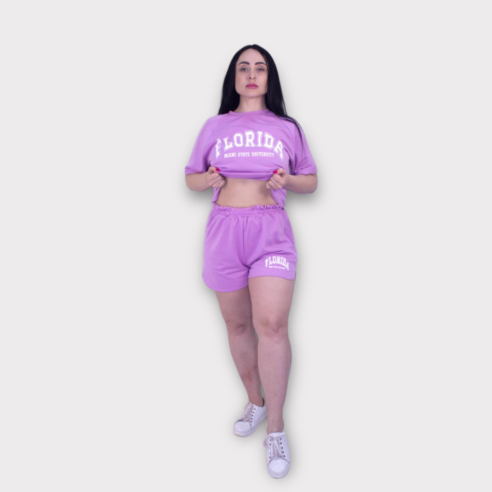 Летний спортивный костюм с шортами Сиреневый XS-S Харьков - изображение 4