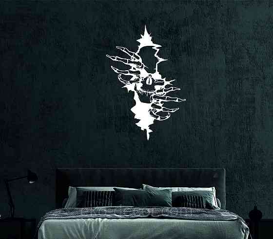 Декоративне настінне Панно «Скелет», Декор на стіну 90*62 см, Білий Київ