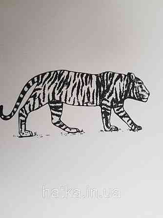 Шпалери флізелінові дитячі Caselio Our Planet тварини тигри чорні на білому тлі Київ