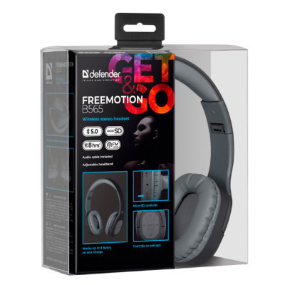 Наушники Defender FreeMotion B565 Bluetooth Gray (63565) Винница - изображение 9