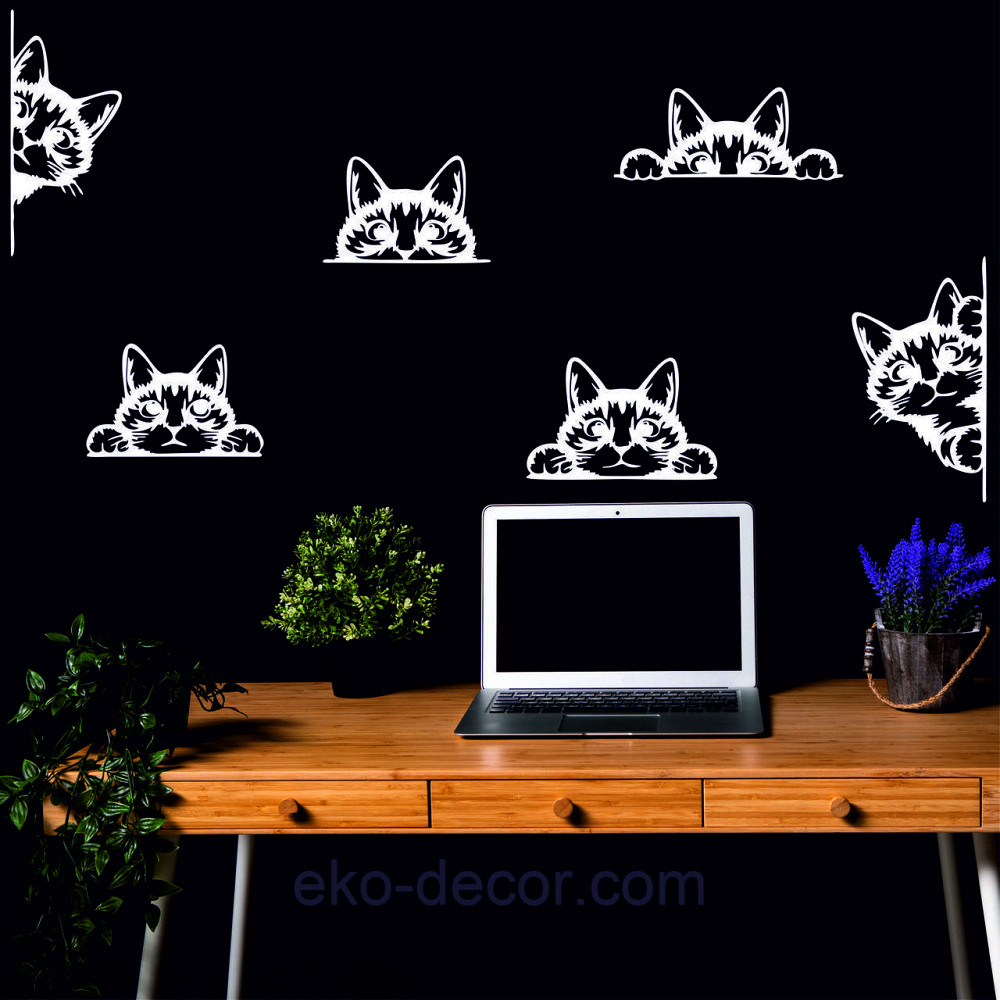 Декоративное настенное 3D Панно «Кот» Декор на стену с объемом (цена за 1 шт) 70*28 см, Белый Киев - изображение 7