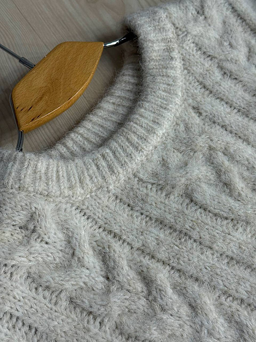 Светр жіночий A-N 3324 оверсайз крупна в’язка букле коси довгий one size, молочний, one size Київ - фото 18