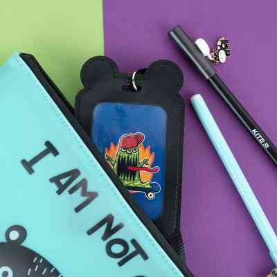 Бейдж Kite вертикальный на шнурке, черный (K24-296-3) Винница