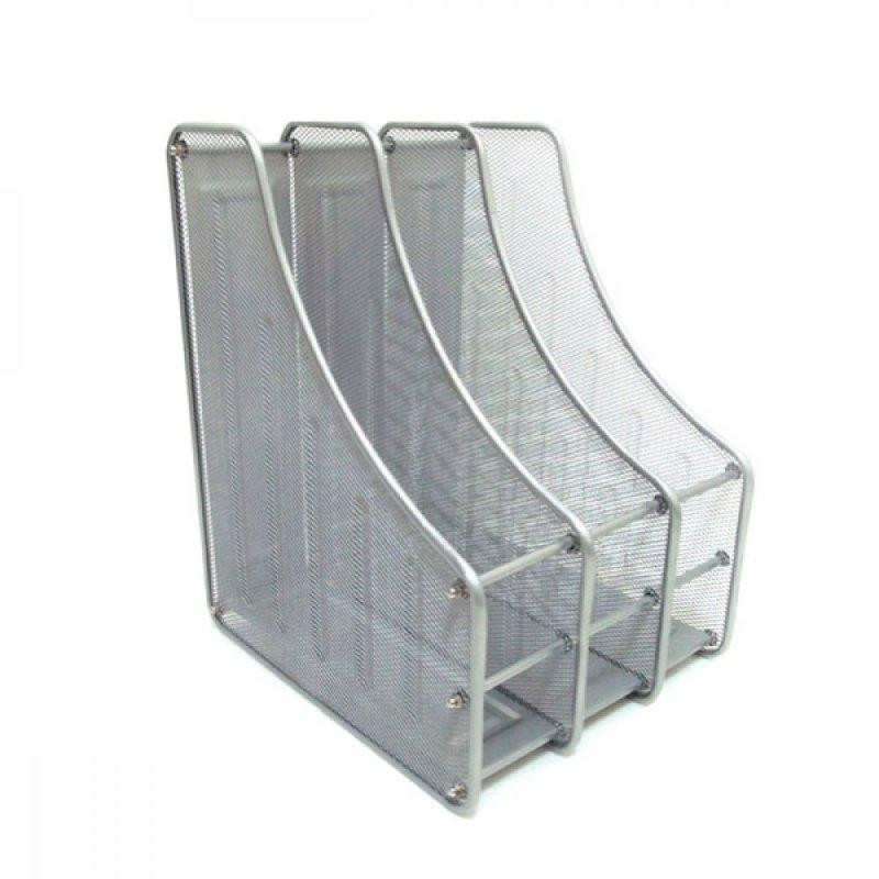 BJ-3004-3-S (IMG1989-S-3) Лоток/бумаги метал.вертик."Сетка" 3 секции,серебр. 1шт/этикетка, шт Київ - фото 1