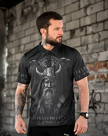 Мілітарі поло футболка oblivion Руні black ПП4663 Київ - фото 3