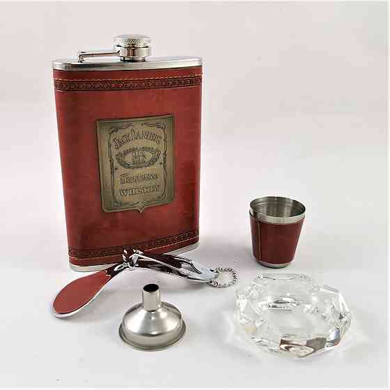 Подарочный Набор 5 в 1 Jack Daniel's ( фляга, лейка, рюмка, пепельница и кусачки для ногтей ) Днепр